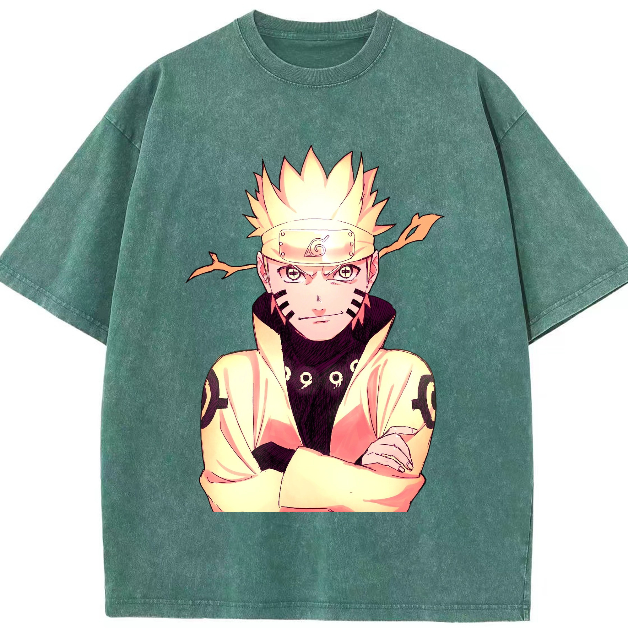 （画像用） NARUTO -ナルト- うずまき ナルト Uzumaki Naruto 綿100% ヴィンテージ風 半袖Tシャツ（フロントプリント）